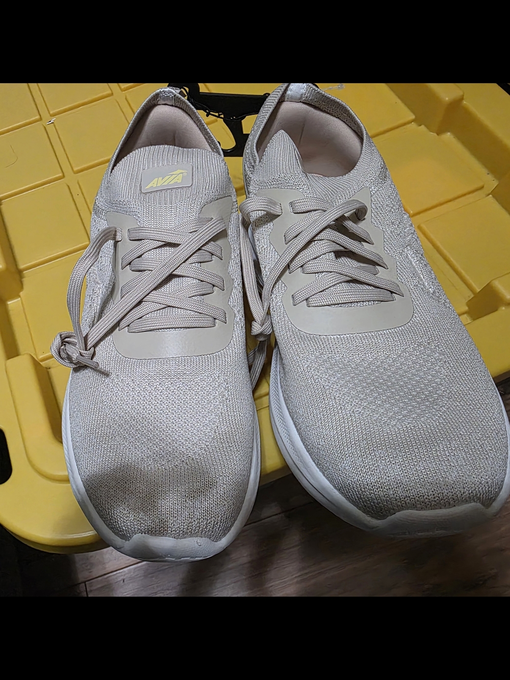 AVIA Women's Knit Running Sneakers in Beige